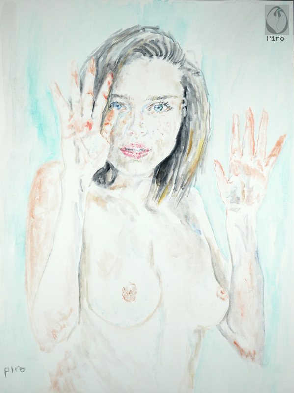 oil on paper - olio su carta di Piro